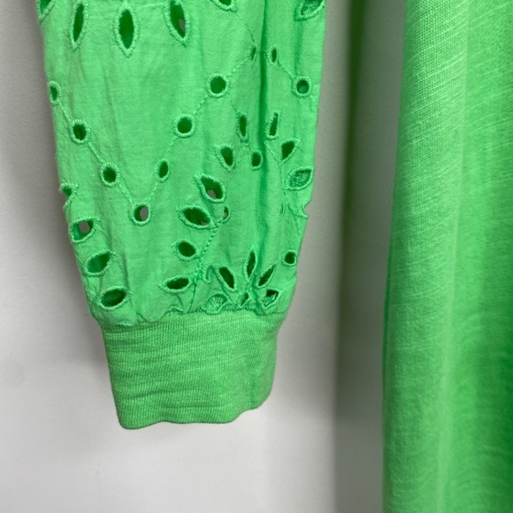 Lilly Pulitzer Jasona Eyelet Dress XS Lace Long Sleeve Kelly Green Easter Preppy - Picture 7 of 15